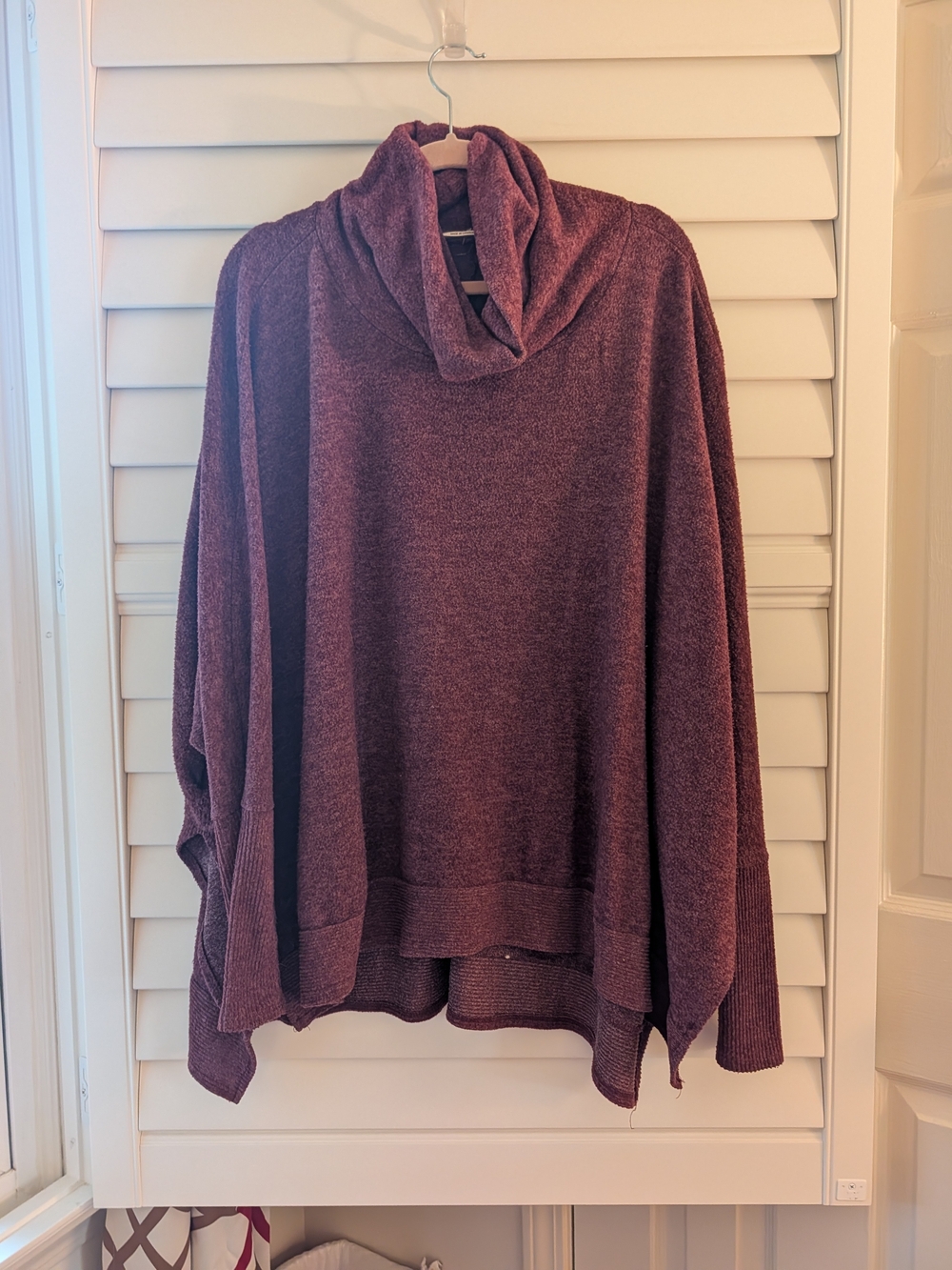 Zenana Outfitters Cozy Cowl Neck Sweater in Plum